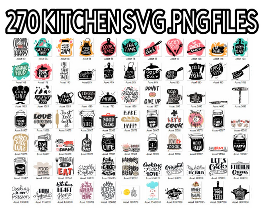 Kitchen Bundle Files SVG and PNG Only | 275 Kitchen PNG & Svg File for T-Shirts, Mugs and Fun Activities | Kitchen Bundle - WatchaMaknJamaican