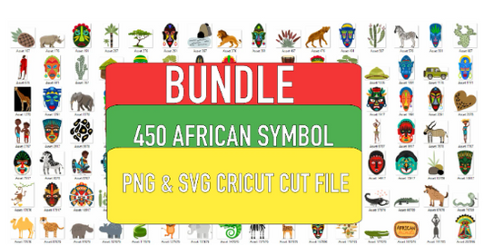 African Symbols Bundle for Cricut | Print & Cut Files SVG and PNG Only | 450 High Quality Png Files that Comes with SVG files - WatchaMaknJamaican