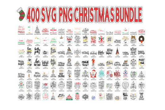 Merry Christmas Cricut Bundle Cut Files SVG and PNG Only| 400 High Quality Png Files Ready to Print |Comes with Svg files | Bonus in Package - WatchaMaknJamaican
