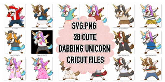 Dabbing Unicorn Bundle for Cricut Cut Files SVG and PNG Only | 28 Cute Unicorn Dabbing PNG & Svg File for T-Shirts, Mugs and Fun Activities - WatchaMaknJamaican