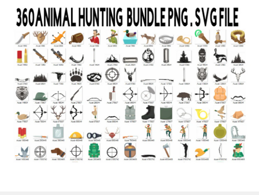 Animal Hunting Bundle for Cricut Cut Files SVG and PNG Only | 360 High Quality Png Files Ready to Print that Comes with Svg files - WatchaMaknJamaican