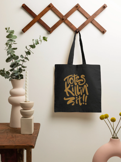 Totes Killing It" Tote BagRE-Usable "Totes Killing it Tote Bag for Crafts, Shopping, Groceries, Books, Beach, Diaper Bag &amp; Much More, 15”x16”This tote bag is the perfect accessory to takeWatchamaknJamaicanWatchaMaknJamaican