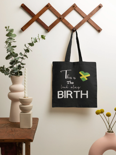 This is the Land of my Birth | Tote BagRE-Usable "This is the Land of my Birth" Tote Bag "Tote Bag for Crafts, Shopping, Groceries, Books, Beach,
Diaper Bag &amp; Much More, 15”x16”This tote bag is the peWatchamaknJamaicanWatchaMaknJamaican