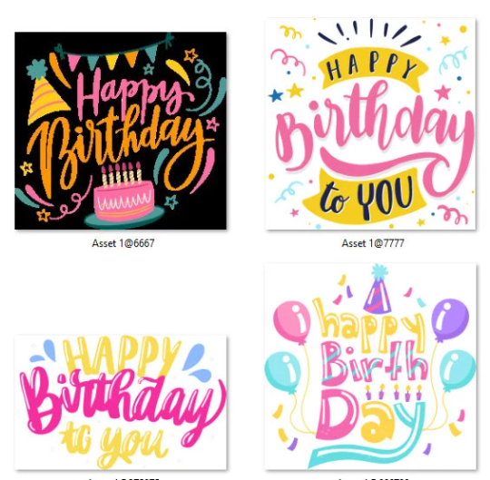 Happy Birthday Stickers PNG. Birthday Stickers Bundle