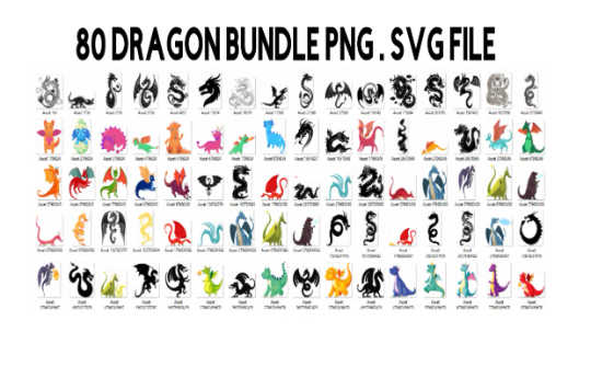 Dragon Bundle Collection Cricut Bundle Cut Files SVG and PNG Only| 80 High Quality Png Files Ready to Print that Comes with Svg files - WatchaMaknJamaican