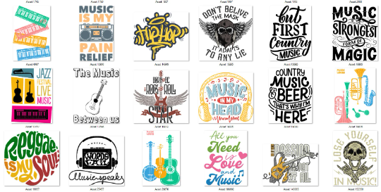 Music Typography and Graphic Cricut Bundle Cut Files SVG and PNG Only| 200 High Quality Png Files Ready to Print that Comes with Svg files - WatchaMaknJamaican