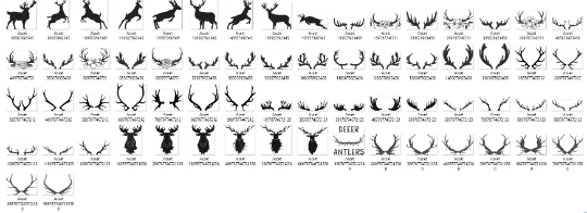Deer Antler Bundle for Cricut Cut Files SVG and PNG Only | 270 High Quality Png Files Ready to Print that Comes with Svg files - WatchaMaknJamaican