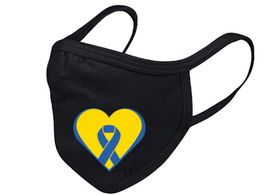 Support Heart Ribbon For Ukraine adult Reusable 2-Layer Cotton Breathable Face Mask | Gildan Cotton Face mask, Ukraine Mask - WatchaMaknJamaican