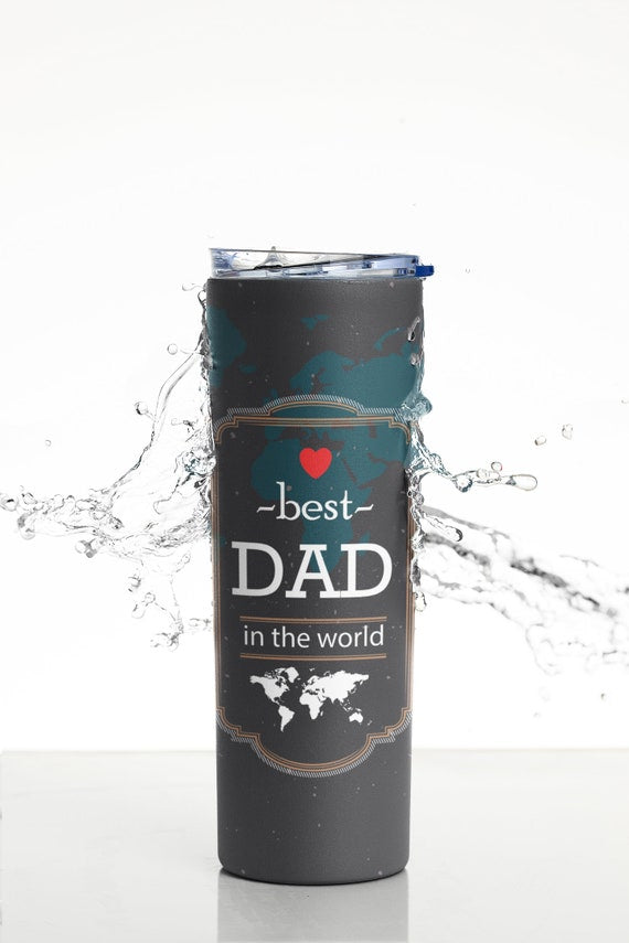 Best Dad in The World 20oz & 30oz Skinny Tumbler Wrap | Fathers day Gift PNG Sublimation Tumbler Template |JPEG | Dad Tumbler Wrap - WatchaMaknJamaican