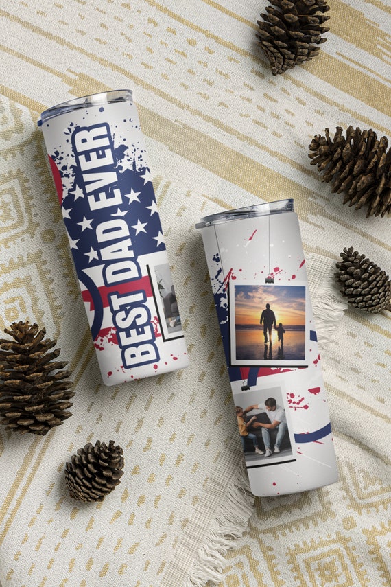 Best Dad Ever 20oz & 30oz Skinny Tumbler Wrap | Fathers day Gift PNG Sublimation Tumbler Template | JPEG | Dad Tumbler Wrap - WatchaMaknJamaican