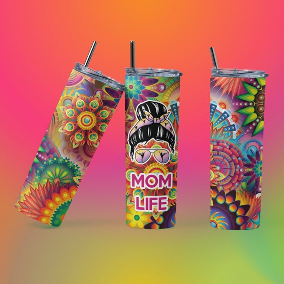 Mom Life 20oz & 30oz Skinny Tumbler Wrap | Mother's Day Gift PNG Sublimation Tumbler Template | JPEG | Mom Tumbler | Mom Life | Sublimation - WatchaMaknJamaican