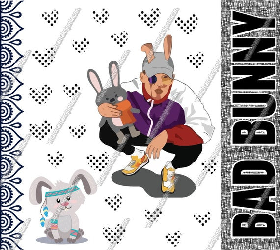 Bad Bunny 20oz & 30oz Skinny Tumbler Wrap | Bad Bunny PNG Sublimation Tumbler Template |JPEG | Bad Bunny SVG | Bad Bunny Gift - WatchaMaknJamaican