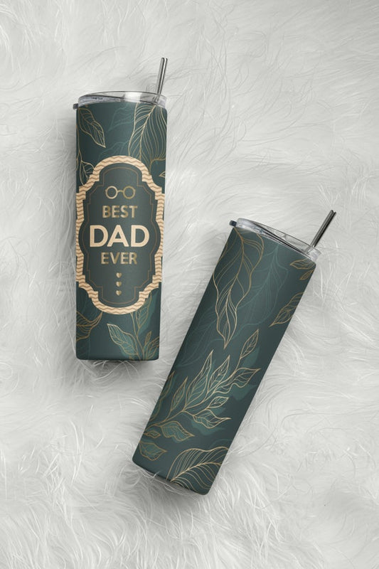 Best Dad Ever 20oz & 30oz Skinny Tumbler Wrap | Fathers day Gift PNG Sublimation Tumbler Template | JPEG | Dad Tumbler Wrap - WatchaMaknJamaican