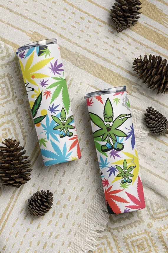 Weed Leaves 20oz & 30oz Skinny Tumbler Wrap | Weed Gift PNG Sublimation Tumbler Template |JPEG | Weed Tumbler Wrap - WatchaMaknJamaican