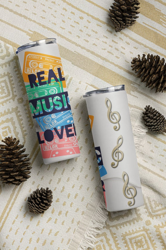 Real Music Lover 20oz & 30oz Skinny Tumbler Wrap | Music PNG Sublimation Tumbler Template |JPEG | Music Lover Tumbler | Music Lover Gift - WatchaMaknJamaican