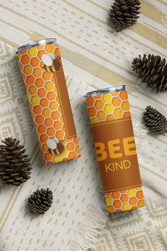 Bee Kind 20oz & 30oz Skinny Tumbler Wrap | Bee Kind PNG Sublimation Tumbler Template |JPEG | Bee Tumbler | Bee Life | Sublimation - WatchaMaknJamaican