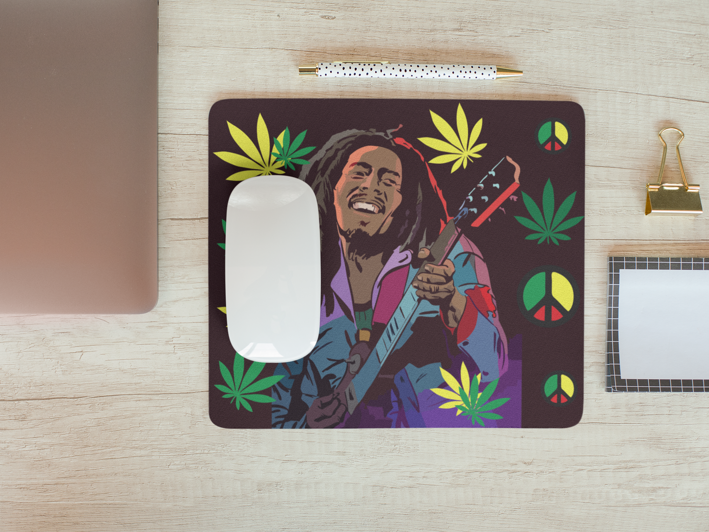 Bob Marley Weed Mousepad For Office | Gaming | School. Mousepad for Laptop and Desktop