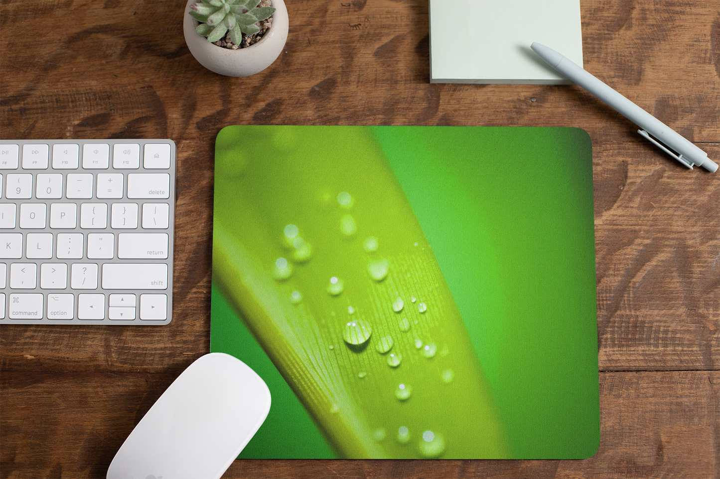 Water Droplets on Plant Mousepad Anti-Slip Mousepad For Office | Gaming | School. Mousepad for Laptop and Desktop - WatchaMaknJamaican