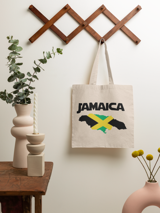 Map of Jamaica Canvas Tote Bag | Tote Bag - WatchaMaknJamaican